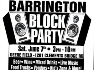 Barrington Block Party – Sat June 7th from 3 pm – 10 pm